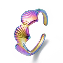 Rainbow Color Ионное покрытие (ip) 304 открытая манжета из нержавеющей стали для женщин, Радуга цветов, внутренний диаметр: 17 мм