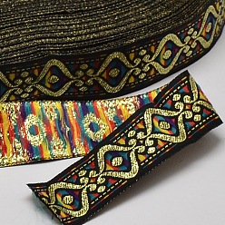 Black Polyester Ribbons, with Eyes Pattern, Jacquard Ribbon, Black, 1 inch(25mm), 33yards/roll(30.1752m/roll)