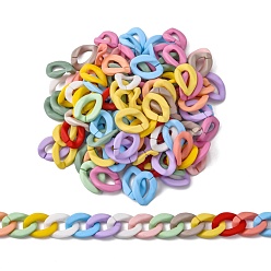 (52) Непрозрачная лаванда Непрозрачные акриловые кольца, разъемы для быстрой связи, для изготовления бордюрных цепей, твист, разноцветные, 23x17x4.5 мм, внутренний диаметр: 13.5x7 мм