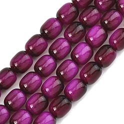 Фуксиновый Нити из искусственного тигрового глаза, овальные, красно-фиолетовые, 9.5x8 мм, отверстие : 1 мм, около 79 шт / нитка, 29.53'' (75 см)