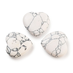 Говлит Сердце синтетический хаулит пальмовые камни, Камень для большого пальца, исцеляющий тревогу, 19.5~20.5x20~20.5x5.8~6.8 мм