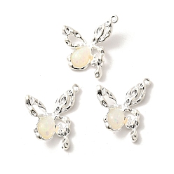 Серебро Подвески из смолы, бабочка, со сплавочной фурнитурой, стойки покрытие, без свинца, без кадмии и без никеля, серебряные, 30.5x28x6 мм, отверстие : 1.2 мм