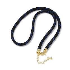 Black Ployester Core-Wrapped Round Cord Necklace Making, with Brass Finding, Golden, Black, 17.72x0.18 inch(45x0.45cm)
