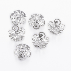 Нержавеющая Сталь Цвет Устойчивы к потускнению 304 колпачки из нержавеющей стали, 5-лепесток, цвет нержавеющей стали, 10x4 мм, отверстие : 1 мм