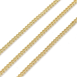 Настоящее золото 18K Латунь бордюр цепи, пайки, без кадмия, без никеля и без свинца, с катушкой, реальный 18 k позолоченный, 1.5x1x1 мм