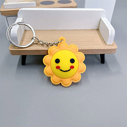 Солнце Брелок для ключей из пвх, подвесное украшение для рюкзака, желтые, солнце, 48x41 мм