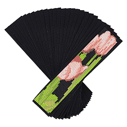 Черный 14 хлопковые закладки для вышивки крестиком, прямоугольные, чёрные, 244x50x0.6 мм