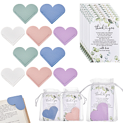 (52) Непрозрачная лаванда Свадебные принадлежности, включая бумажные благодарственные открытки, закладки из искусственной кожи и подарочные пакеты из органзы, разноцветные, 100x65x0.4 мм