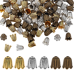 (52) Непрозрачная лаванда 120 шт. 3 цвета шапки в тибетском стиле, без кадмия и без свинца, цветок, разноцветные, 10x10 мм, отверстие : 1 мм, внутренний диаметр: 7.5 мм, 40 шт / цвет