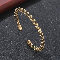 Золотой Электрофорез железные браслеты-манжеты для женщин, весна, золотые, 1/4 дюйм (0.6 см)