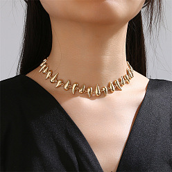 Золотой Сплав волчий зуб форма цепи колье колье для женщин, золотые, 14.96 дюйм (38 см)