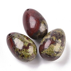 Кровь драконов Подвески из натуральной драконьи яшмы, пасхальное яйцо камень, 39.5x25x25 мм, отверстие : 2 мм