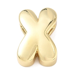 Letter X Латунные бусины с инициалами, реальный 18 k позолоченный, долговечный, стойки покрытие, без свинца и без кадмия, Письмо X, 20.5x14x7 мм, отверстие : 8.5x4.5 мм
