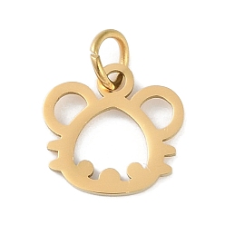 Mouse 304 подвески из нержавеющей стали, двенадцать талисманов по китайскому зодиаку, с целью перехода в кольце, мышь, 10.5x11.5x0.9 мм, отверстие : 3.1 мм