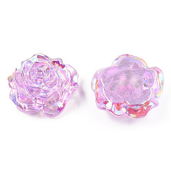 Сливовый Прозрачные кабошоны из абс-пластика, с покрытием AB цвета, роза, слива, 24x23.5x9 мм