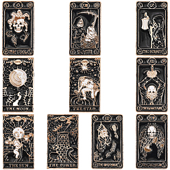 Mixed Shapes 10 шт. 10 стили эмалевых булавок для карт Таро, броши из цинкового сплава для одежды и рюкзака, разнообразные, 33x19 мм, 1 шт / стиль