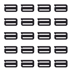 Black Plastic Bra Strap Hook, Replacement Bra Strap Slide Hook, for Swimsuit Tops and Lingerie, Garment Accessories, Black, 23x41.5x1.5mm, Hole: 3.5x31mm, 20pcs/box