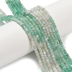 Изумруд Натуральные изумрудные бисерные пряди, граненые настольные бусины в форме куба, 2.5x2.5x2.5 мм, отверстие : 0.5 мм, около 183 шт / нитка, 15.63 дюйм (39.7 см)
