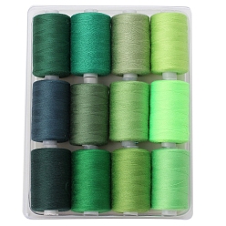 (52) Непрозрачная лаванда 12 цвета полиэфирной швейной нитки, разноцветные, упаковка: 151x192мм, 12 шт / комплект
