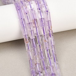 Аметист Природный аметист нитей бисера, колонка, граненые, 7.5~9x5~5.5 мм, отверстие : 0.7~0.8 мм, около 48 шт / нитка, 15.35'' (39 см)
