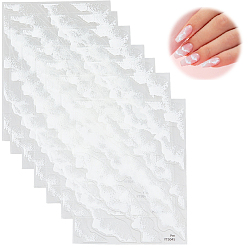Белый Пластиковые наклейки для ногтей с рисунком морских волн, белые, 12.9x8.8x0.1 см, наклейка: 15~19x30~120 мм