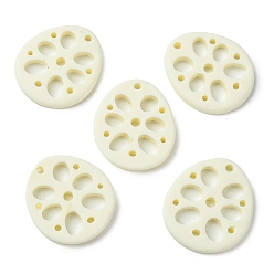 Beige Opaque Resin Multi-Strand Links, Lotus Root Slices, Beige, 29.5x26x3.5mm, Hole: 2.5mm