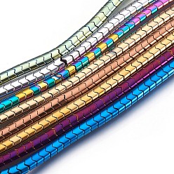 (52) Непрозрачная лаванда Гальванизировать немагнитных синтетический гематит нитей бисера, полированный, волна, разноцветные, 5.5x4x3 мм, отверстие : 1 мм, около 120~122 шт / нитка, 15.7 дюйм ~ 16.1 дюйм (40~41 см)