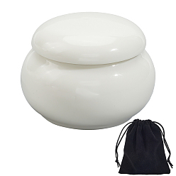 Белый 1керамическая миниатюрная урна для кремации домашних животных, с бархатными мешочками из поликарбоната, белые, 1 см, емкость: 5.75x4.3 мл (30 жидких унций)