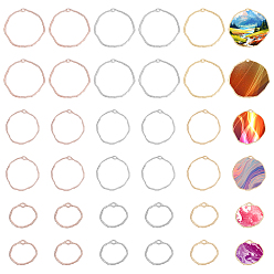 (52) Непрозрачная лаванда 36шт 9 стили подвески из сплава с открытой спиной, для diy уф смолы, эпоксидная смола, Прессованные цветочные украшения, кольцо, разноцветные, 21.5~42.5x22.5~44x1.5 мм, отверстие : 2~3x1.5 мм, 4 шт / стиль