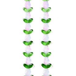 чертополох Прозрачные стеклянные бусины, цветок, чертополох, 10x8x4 мм, отверстие : 0.8 мм, около 27 шт / нитка, 16.5'' (42 см)