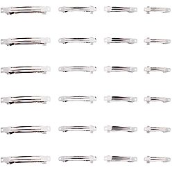 Платина Фурнитура утюг волос заколка, фурнитура французских зажим для волос, платиновый цвет, 39~78x6~9 мм, 120 шт / комплект