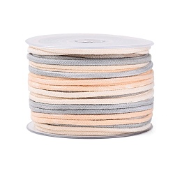 Персиковый Слойка 50м сегментный окрашенный хлопковый шнур для макраме, круглая плетеная веревка, для настенного крепления, ремесла, Подарочная упаковка, розовые, 3 мм, около 54.68 ярдов (50 м) / рулон