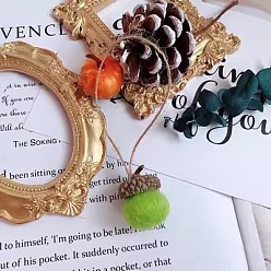 Зеленый газон Украшения из желудей из шерстяного фетра, осенние подвесные украшения для украшения рождественской елки, зеленый газон, 30.5x22 мм