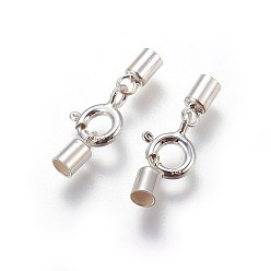 Argent 925 argent sterling printemps fermoir anneau, avec cordon se termine, argenterie, 19 mm, dimensions intérieures: 2 mm