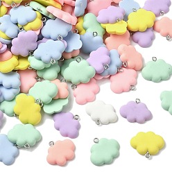 (52) Непрозрачная лаванда Непрозрачные подвески смолы, облако, с железной платиной петлей, разноцветные, 20x25.5x4.5 мм, отверстие : 2 мм