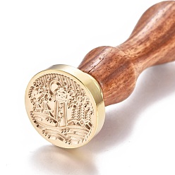 Lighthouse Латунь сургучная печать штамп, с деревянной ручкой, для оформления почты, изготовление карт своими руками, узор маяка, 90x26 мм