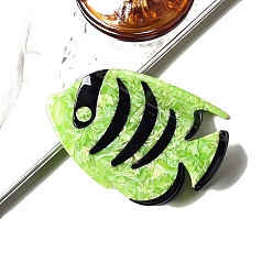 Зеленый газон Заколки-коготки из ацетата целлюлозы в форме рыбы, аксессуары для волос для женщин девушки густые волосы, зеленый газон, 90x60x55 мм