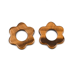 Цветок Природных драгоценных камней подвески, геометрические прелести, , 24.5~25x3.5 мм, отверстие : 10 мм