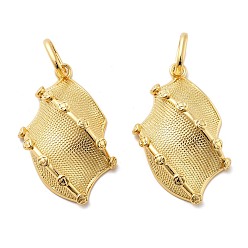 Настоящее золото 18K Латунные подвески, без кадмия и без свинца, стойки покрытие, долговечный, с целью перехода в кольце, реальный 18 k позолоченный, 45x27.5x12.5 мм, отверстие : 10.5x7 мм