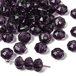 Индиго К 9 стекло, имитация Австрийские кристаллические шарики, класс AAA, граненые, восьмиугольник, индиговые, 6x4 мм, отверстие : 0.7~0.9 мм