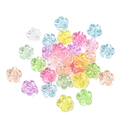 Цветок Прозрачные акриловые бусины, разноцветные, граненые, цветок, 12x12.5x6 мм, отверстие : 2.5 мм