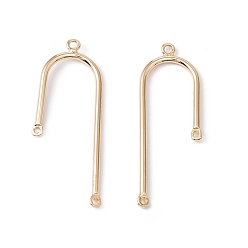 Золотой Стойки обшивки латунные подвески, долговечный, без кадмия и без свинца, посох прелести, золотые, 37.5x14.5x1.5 мм, отверстия : 1.5 mm и 1.2 мм