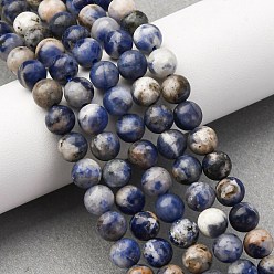 Содалитовое Природный содалит бисер нитей, круглые, класса AB, 6 мм, отверстие : 1 мм, около 60 шт / нитка, 15.16'' (38.5 см)