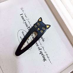 Черный Заколки для волос из кожи аллигатора в форме кошки из ацетата целлюлозы (смола), аксессуары для волос для девочек женщин, чёрные, 73 мм