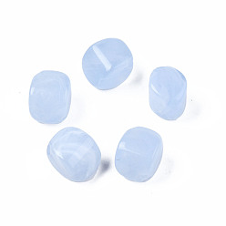 Hellstahlblau Acryl-Perlen, Nachahmung Edelstein-Stil, Karo, hellstahlblau, 12x12x8 mm, Bohrung: 1.8 mm, ca. 830 Stk. / 500 g