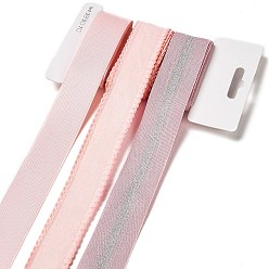 Pink 9 ярдов 3 стилей полиэфирной ленты, для поделок своими руками, бантики для волос и украшение подарка, светло-розовая палитра, розовые, 1~1-1/8 дюйм (25~28 мм), около 3 ярдов / стиль