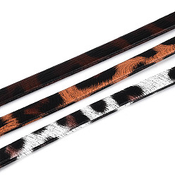 (52) Непрозрачная лаванда 5м плоская леопардовая принтованная искусственная кожа с двойной косой бейкой, косая бейка для обивки, шитье и кант для ткани, разноцветные, 5x2 мм, около 5.47 ярдов (5 м) / пачка