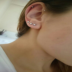 Прозрачный АВ G23 титановый кубический цирконий плоские круглые 17 калибр без резьбы лабреты для женщин мужчин, цвет нержавеющей стали, ясно AB, 6x5 мм, штифты : 1.2 мм