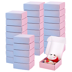Pink Картонные бумажные упаковочные коробки, почтовые ящики, квадратный, голубой, розовые, 10.5x10.5x4 см
