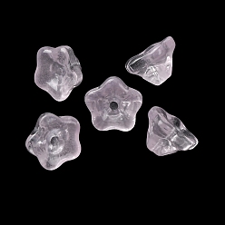 чертополох Прозрачные стеклянные бусины для выпечки, петуния, чертополох, 9x9x6 мм, отверстие : 1.4 мм